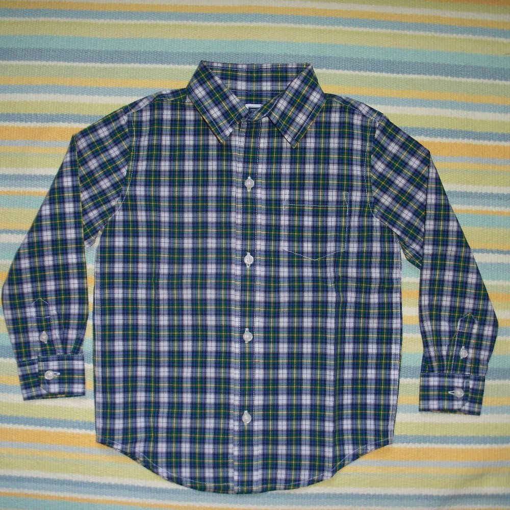 Boy's Janie & Jack Plaid Poplin Shirt Size 3